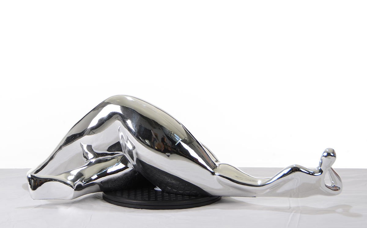SZ0228 Modern Silver Napping Lady Sculpture - Image 2