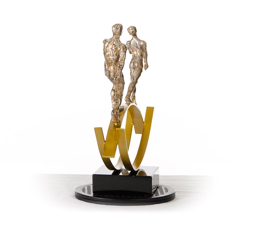 SZ0241 Modern Bronze Acrobats-Tightrope Sculpture - Image 3