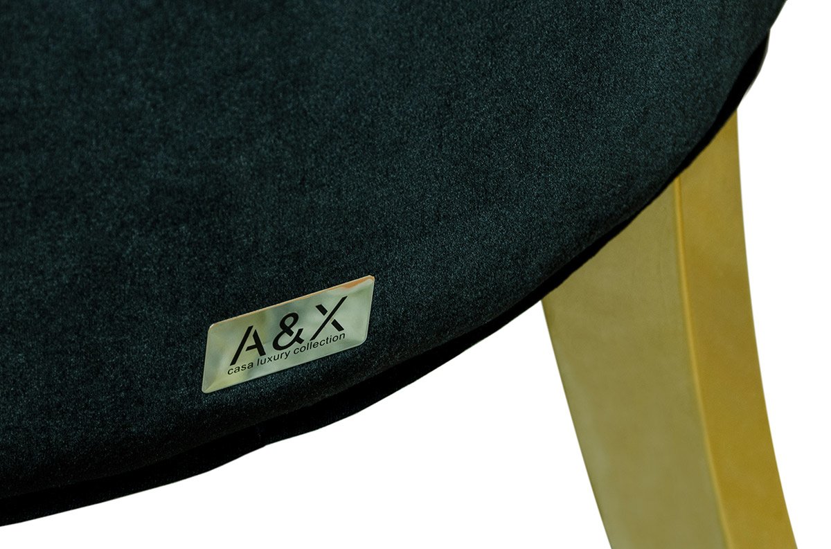 A&X Charlotte Black Velour With Gold Legs Dining Chair - Image 2