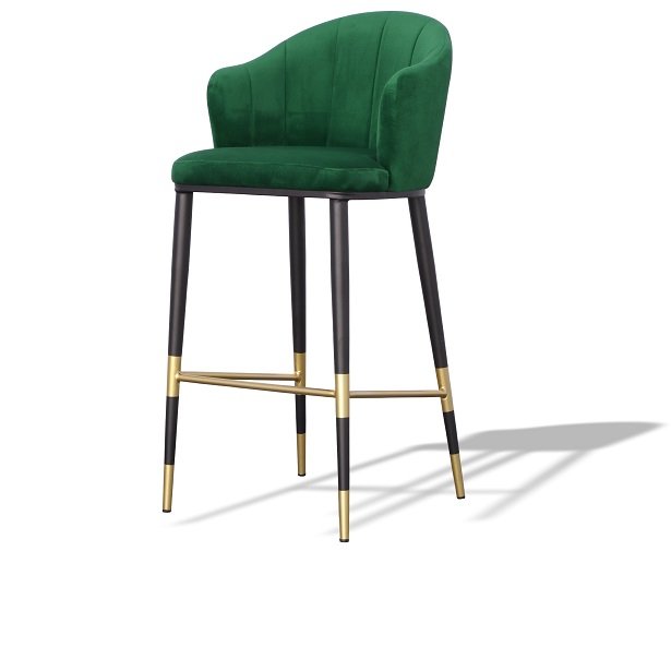 Modrest Adak - Modern Glam Green with Black & Gold Barstool - Image 4