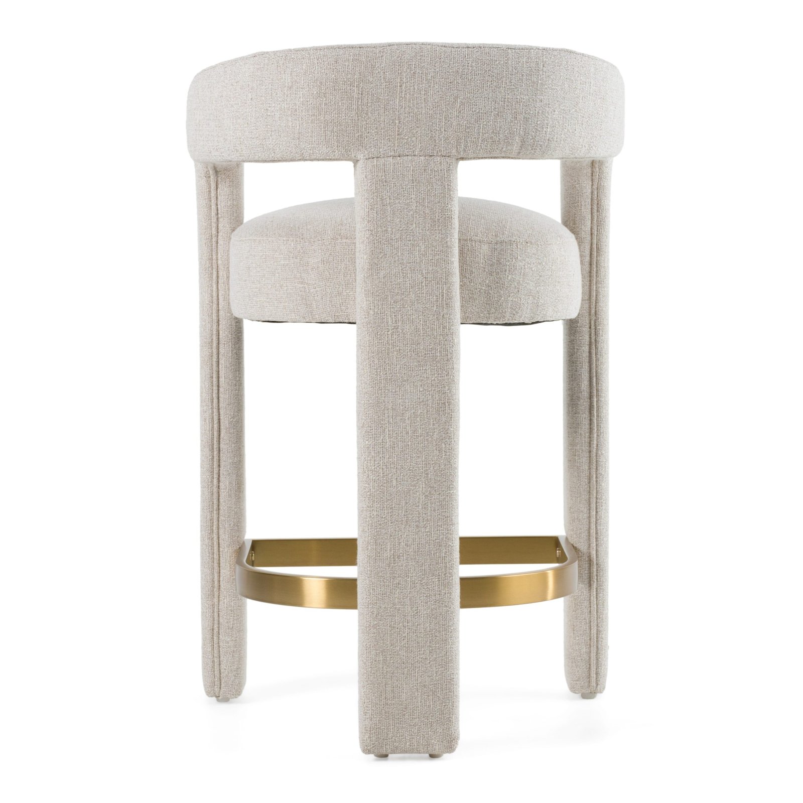 Modrest Adam - Modern Beige Fabric + Brass Counter Chair - Image 3