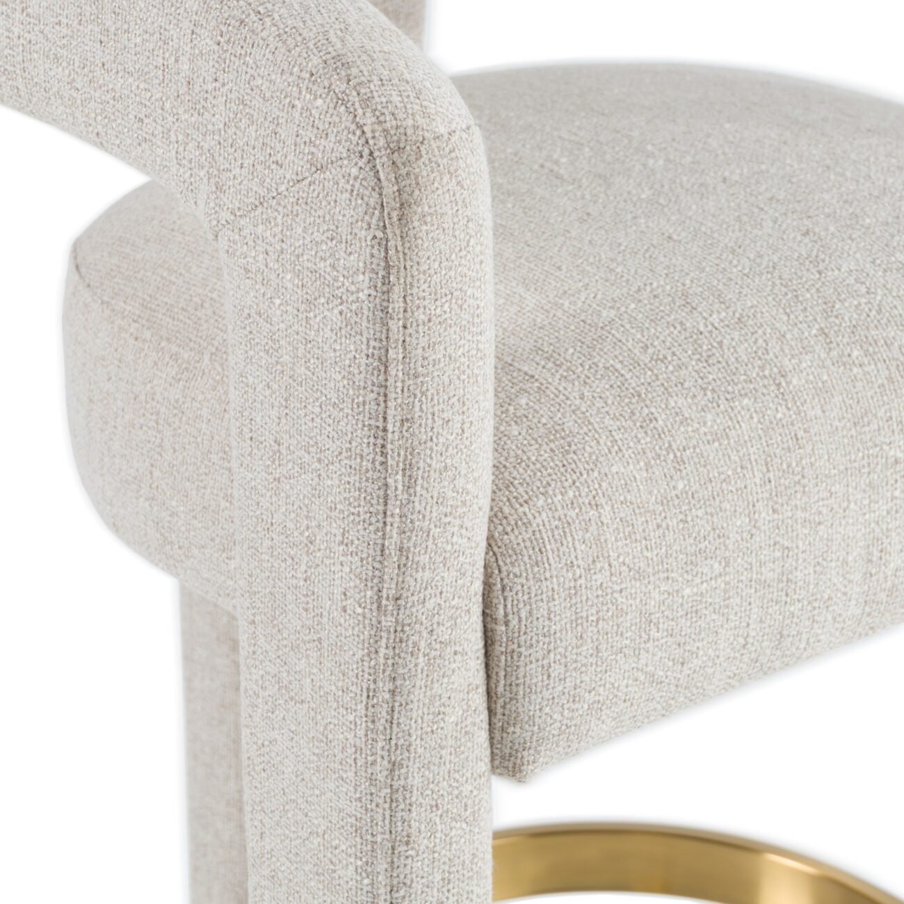 Modrest Adam - Modern Beige Fabric + Brass Counter Chair - Image 5