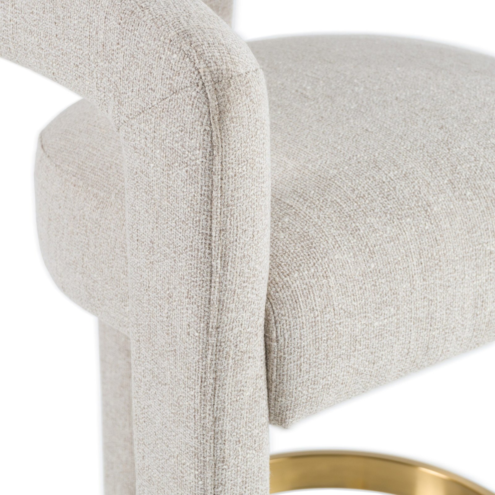 Modrest Adam - Modern Beige Fabric + Brass Counter Chair - Image 5
