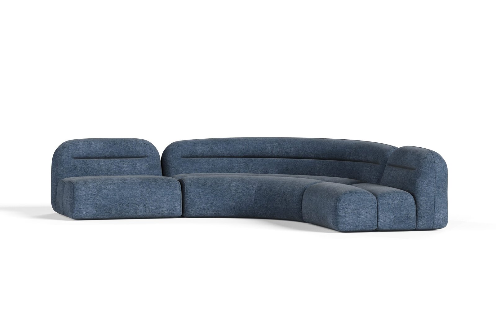 Divani Casa Forman - Modern Blue Fabric Modular Sectional Sofa-3-Piece Sectional