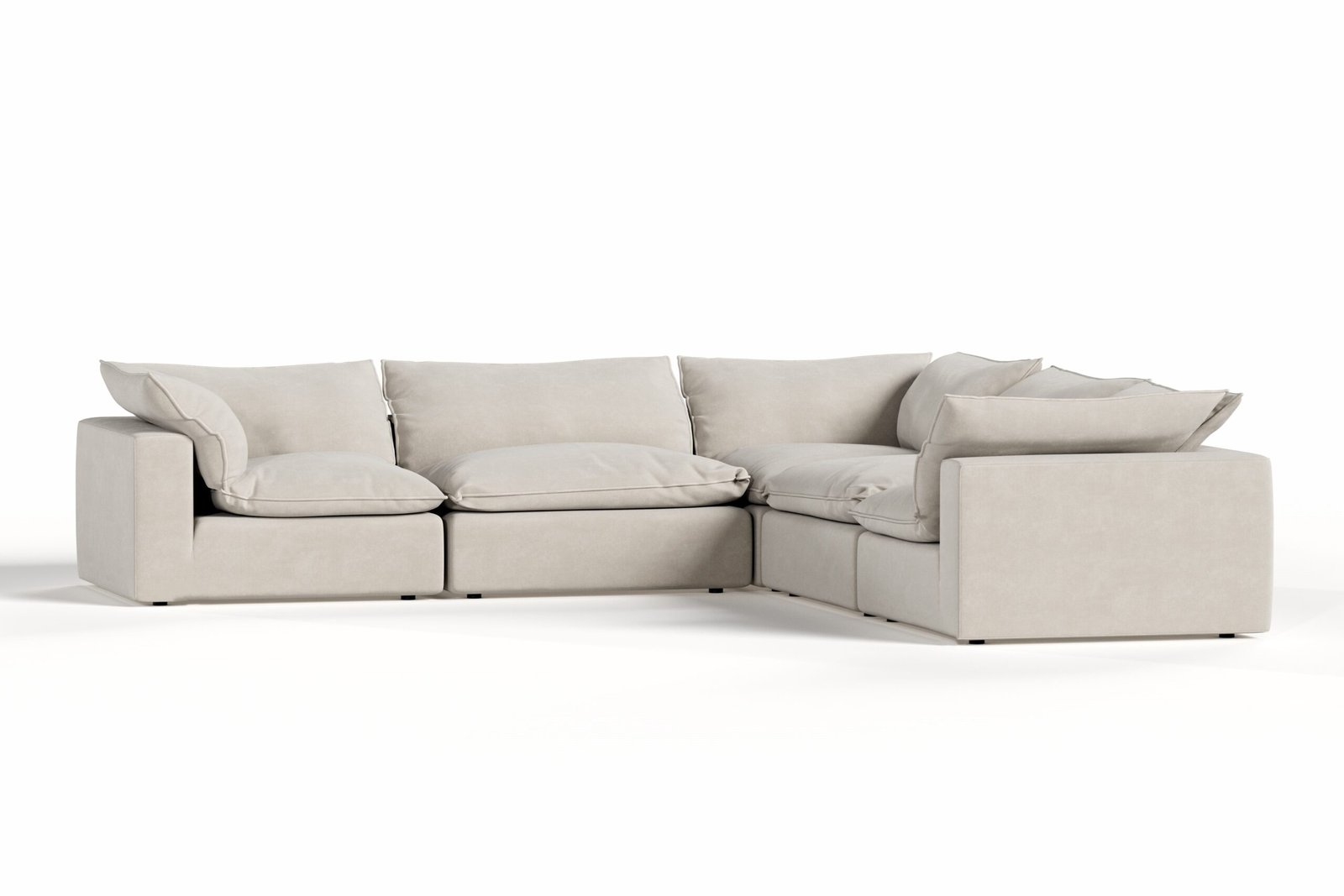 Divani Casa Garman - Modern Light Grey Modular Sectional Sofa-5-Piece Sectional