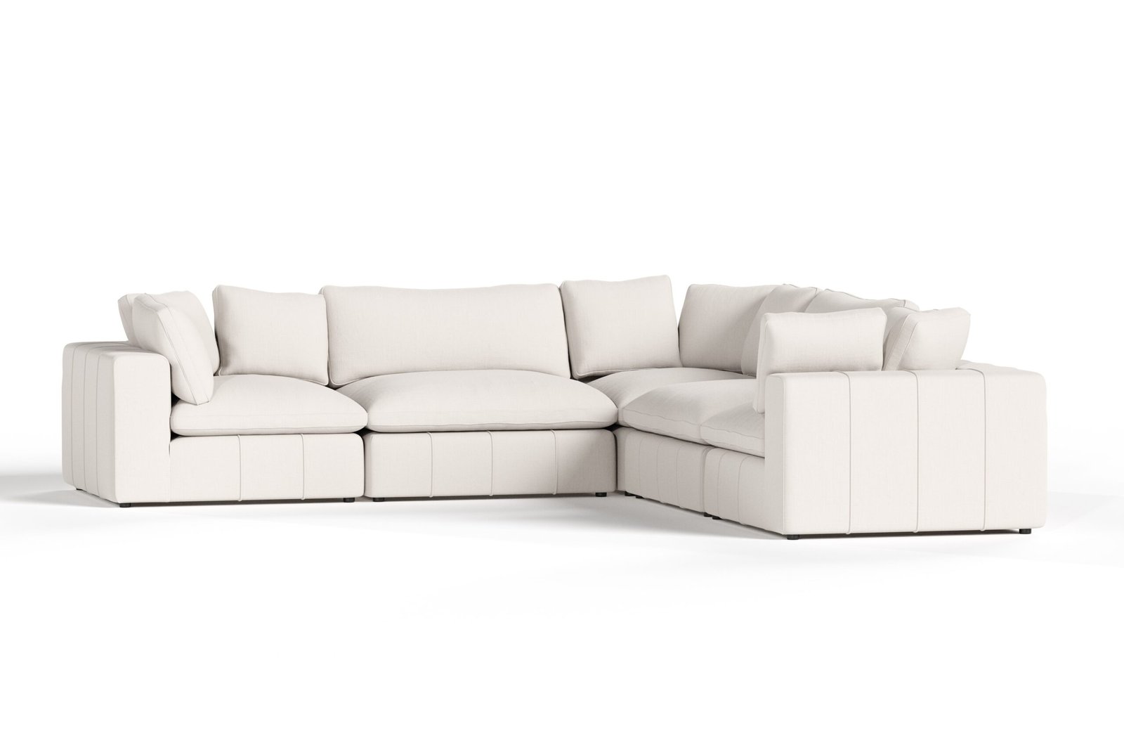 Divani Casa Vicki - Modern Off-White Fabric Modular Sectional-5-Piece Sectional