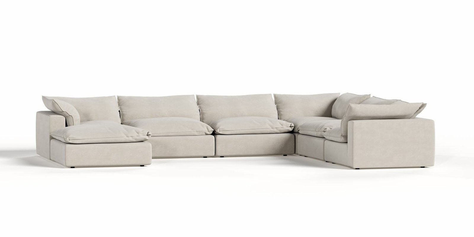 Divani Casa Garman - Modern Light Grey Modular Sectional Sofa-7-Piece Sectional