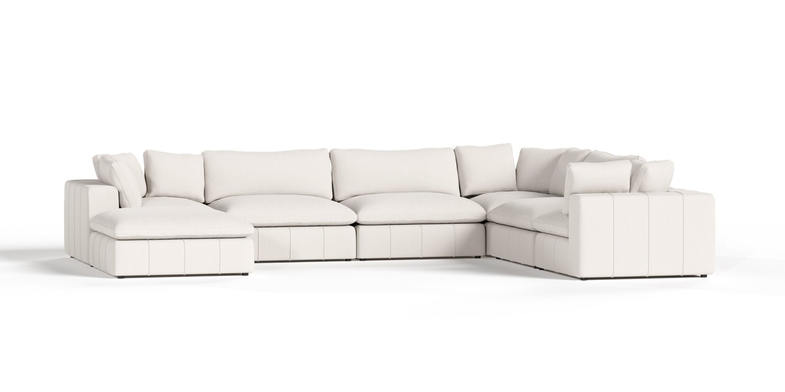 Divani Casa Vicki - Modern Off-White Fabric Modular Sectional-7-Piece Sectional