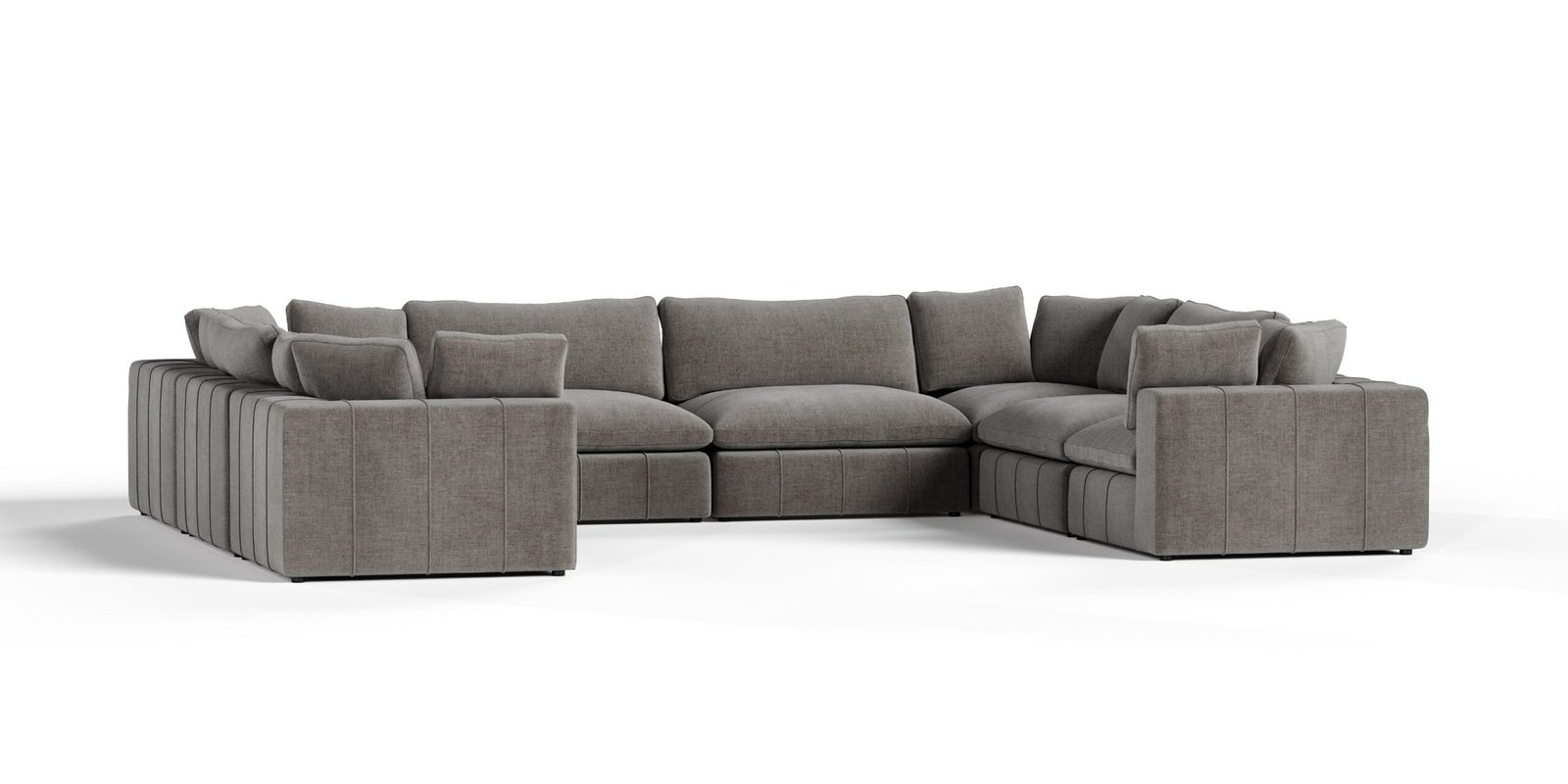 Divani Casa Vicki - Modern Grey Fabric Modular Sectional Sofa-8-Piece Sectional