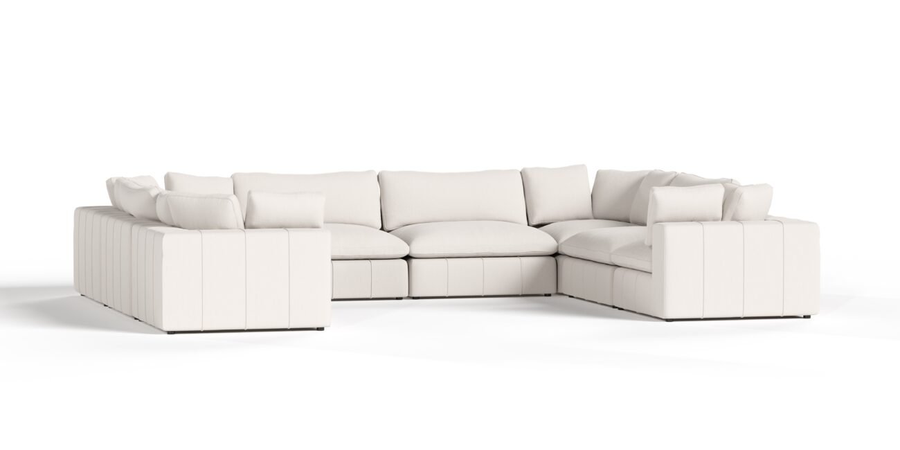 Divani Casa Vicki - Modern Off-White Fabric Modular Sectional-8-Piece Sectional