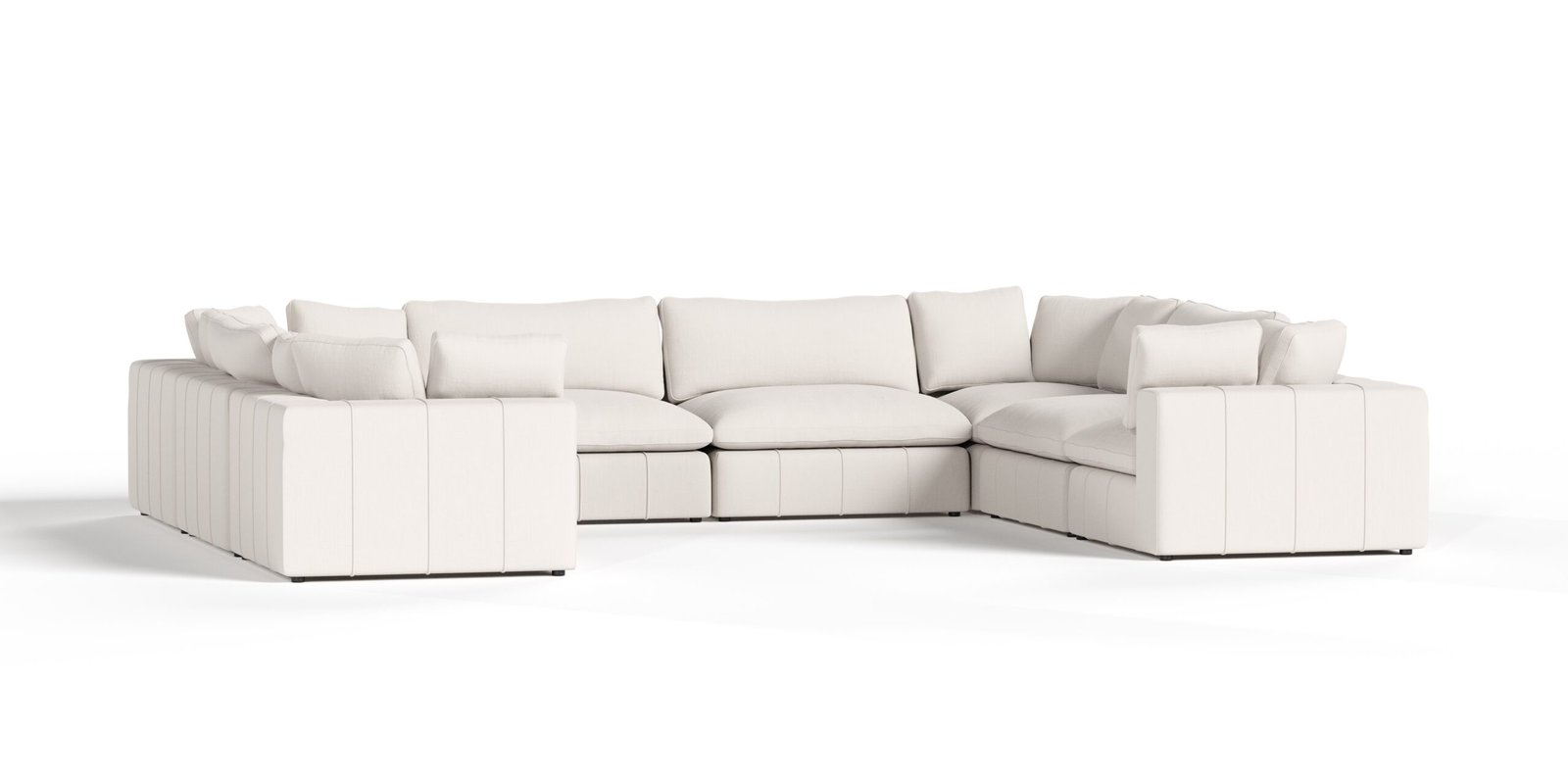 Divani Casa Vicki - Modern Off-White Fabric Modular Sectional-8-Piece Sectional