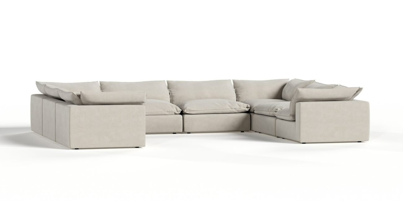 Divani Casa Garman - Modern Light Grey Modular Sectional Sofa-8-Piece Sectional