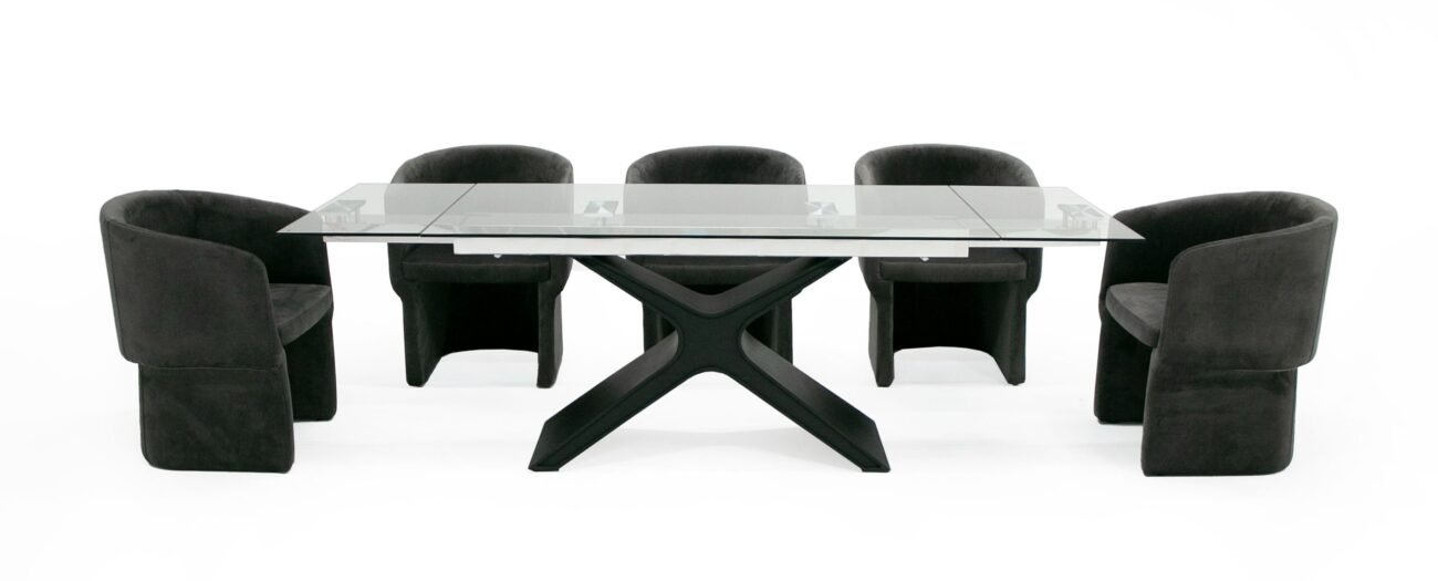 Modrest Adler - Modern Black Glass Extendable 63"/94.5" Dining Table - Image 2
