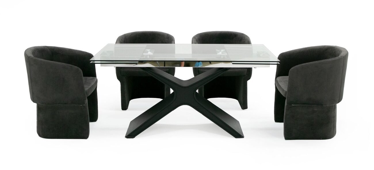 Modrest Adler - Modern Black Glass Extendable 63"/94.5" Dining Table - Image 3