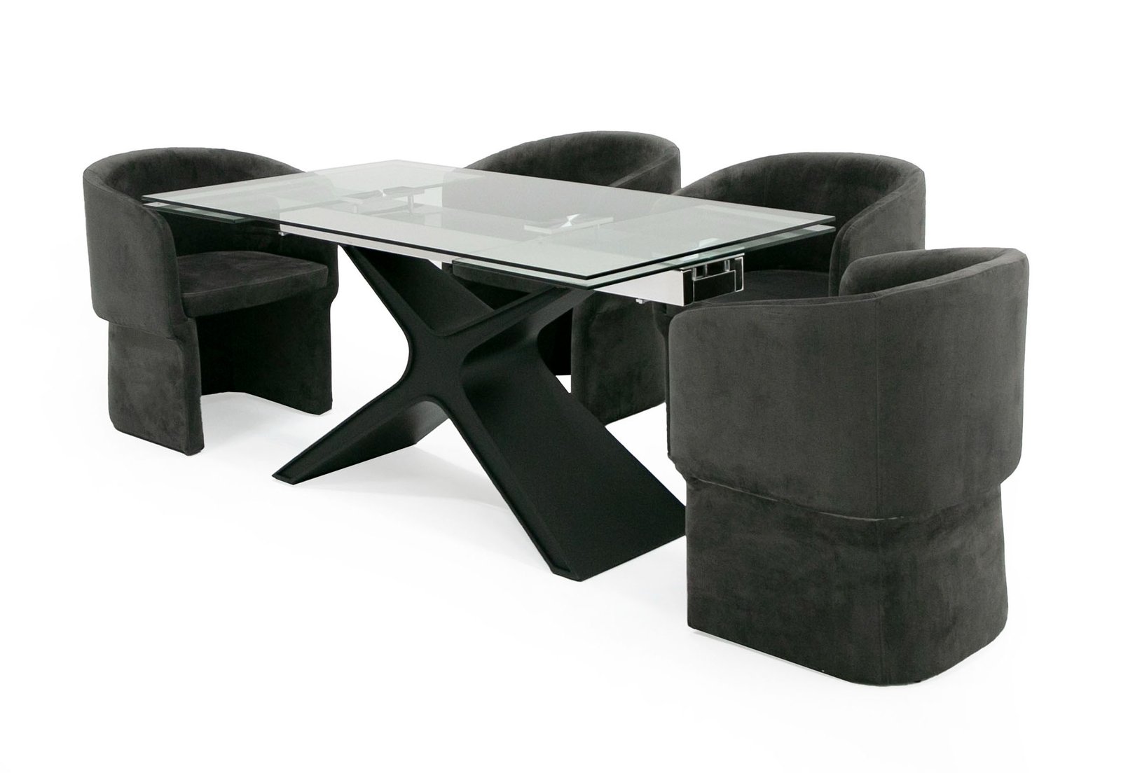 Modrest Adler - Modern Black Glass Extendable 63"/94.5" Dining Table - Image 4