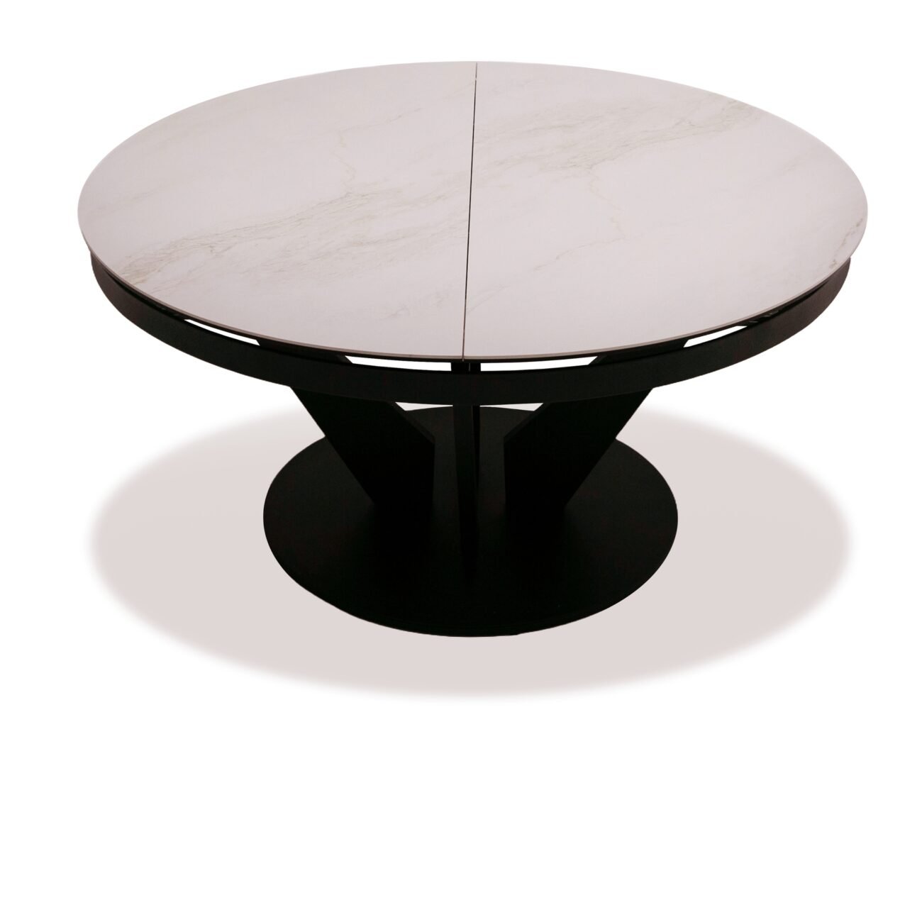 Modrest Alberta - Modern Black and White Ceramic Extendable 59"/86.5" Oval Dining Table - Image 2
