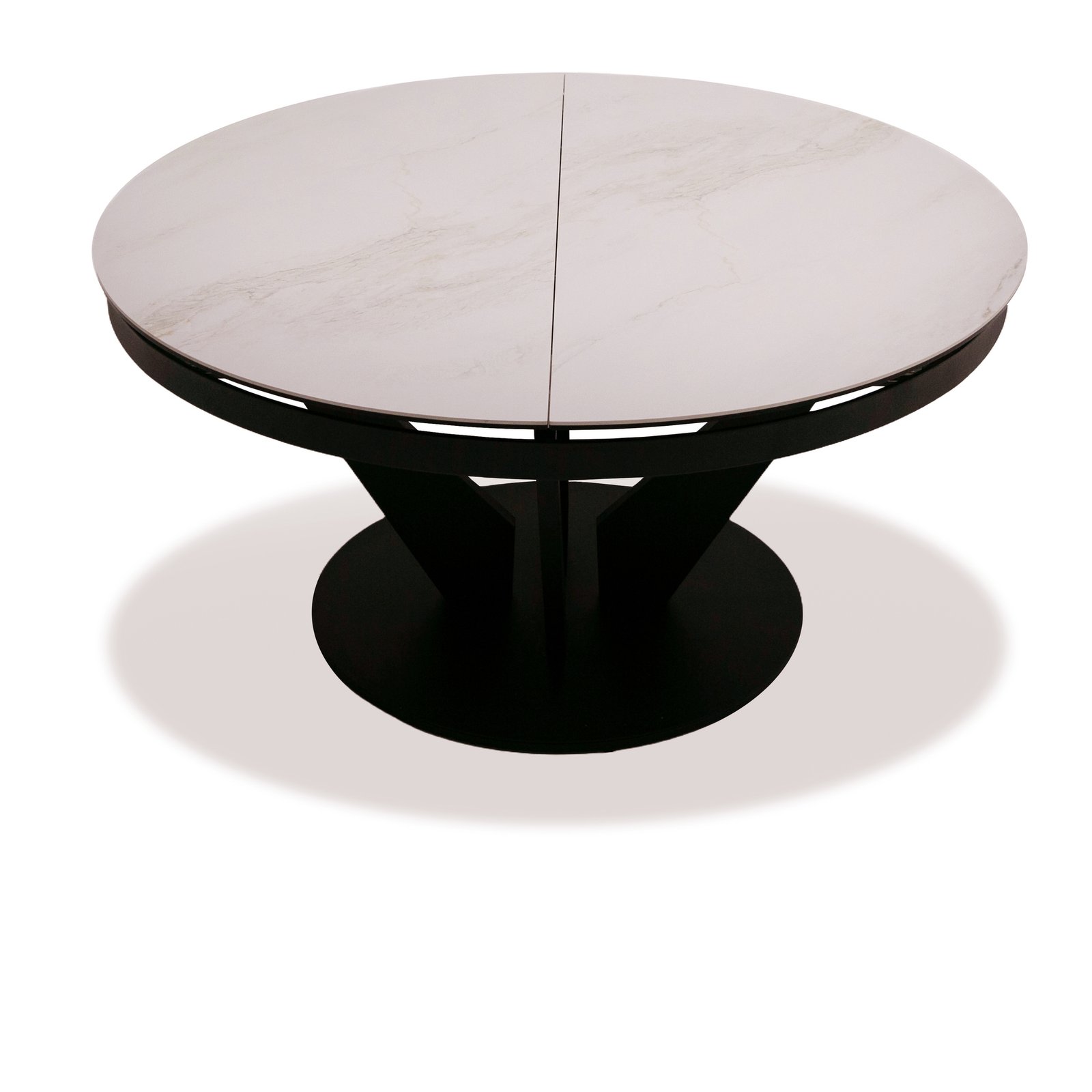 Modrest Alberta - Modern Black and White Ceramic Extendable 59"/86.5" Oval Dining Table - Image 2