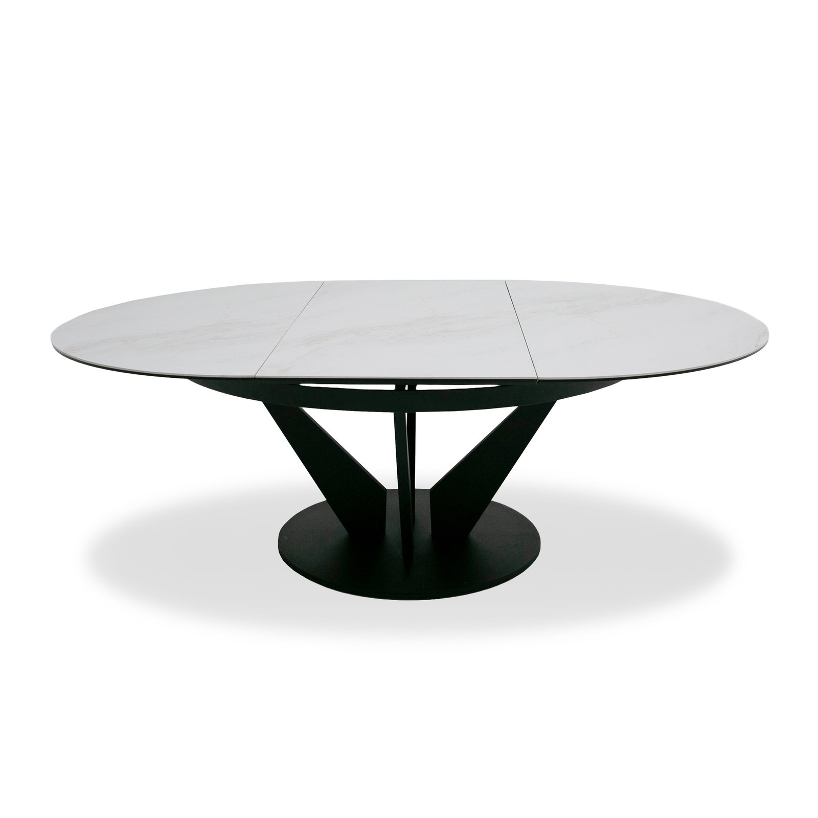 Modrest Alberta - Modern Black and White Ceramic Extendable 59"/86.5" Oval Dining Table - Image 3