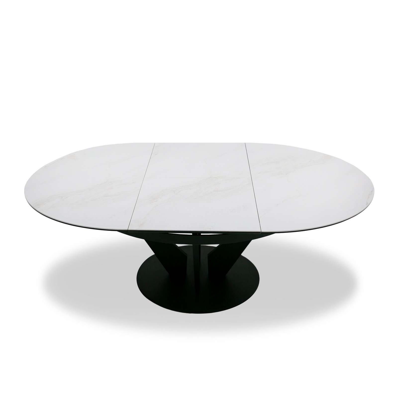 Modrest Alberta - Modern Black and White Ceramic Extendable 59"/86.5" Oval Dining Table - Image 4