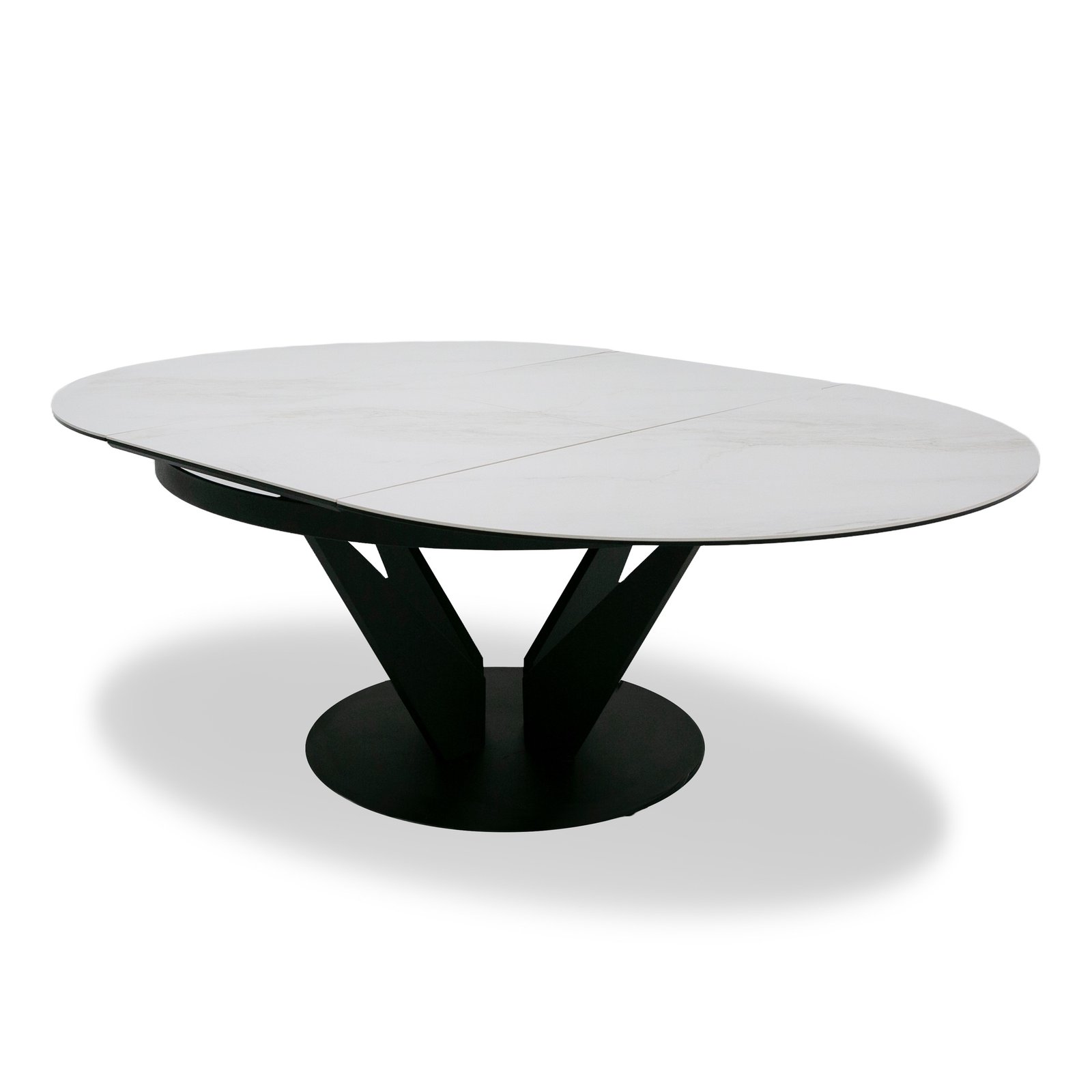 Modrest Alberta - Modern Black and White Ceramic Extendable 59"/86.5" Oval Dining Table - Image 5