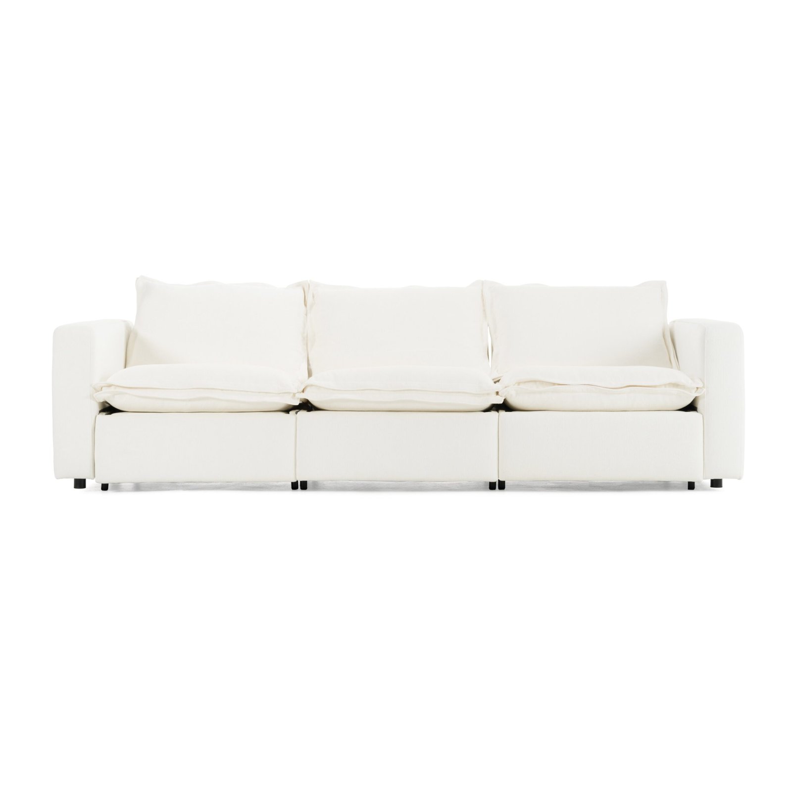 Divani Casa Almagre - Modern White Fabric Sofa w/ 3 Electric Recliners - Image 2