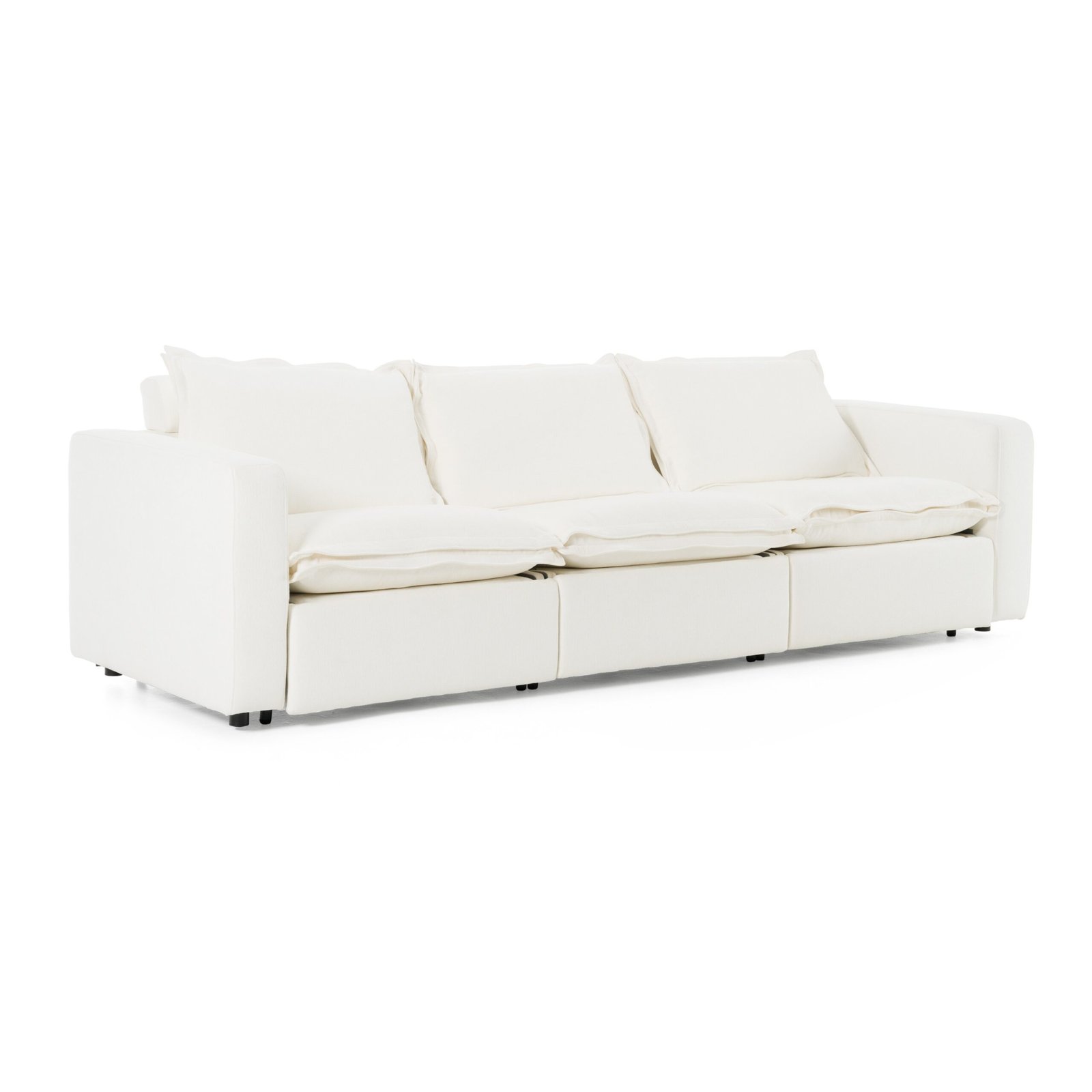 Divani Casa Almagre - Modern White Fabric Sofa w/ 3 Electric Recliners - Image 3