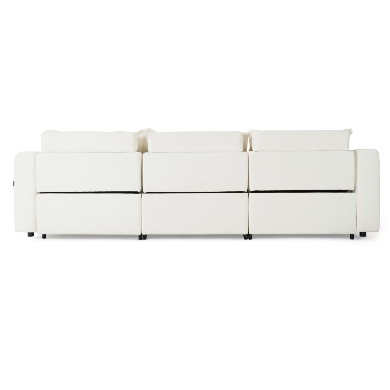 Divani Casa Almagre - Modern White Fabric Sofa w/ 3 Electric Recliners - Image 4