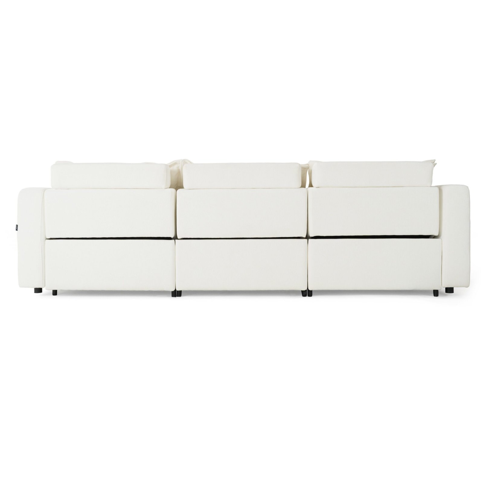 Divani Casa Almagre - Modern White Fabric Sofa w/ 3 Electric Recliners - Image 4