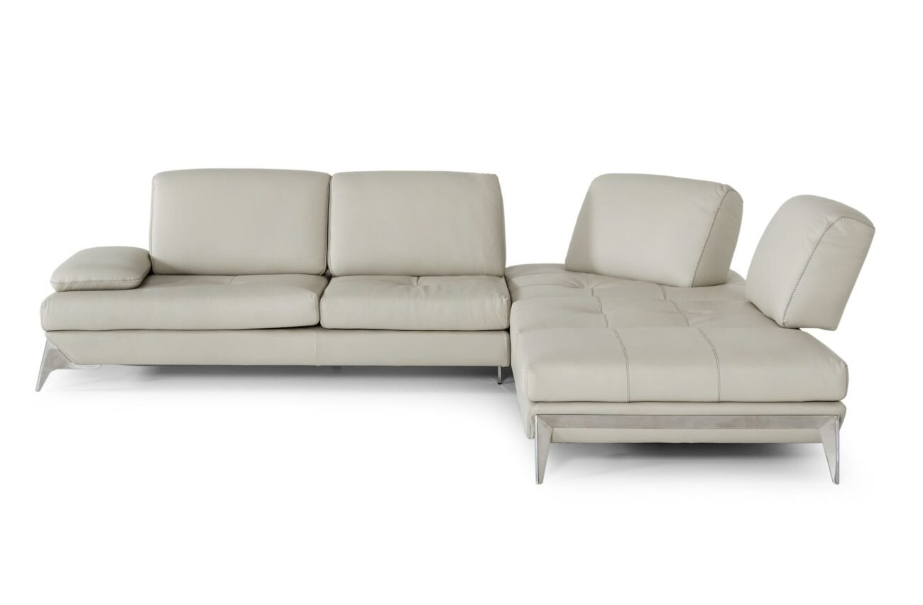 Lamod Italia Andrea - Modern Grey Leather Sectional Sofa - Image 2