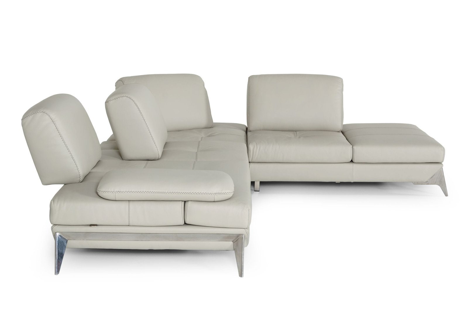 Lamod Italia Andrea - Modern Grey Leather Sectional Sofa - Image 3