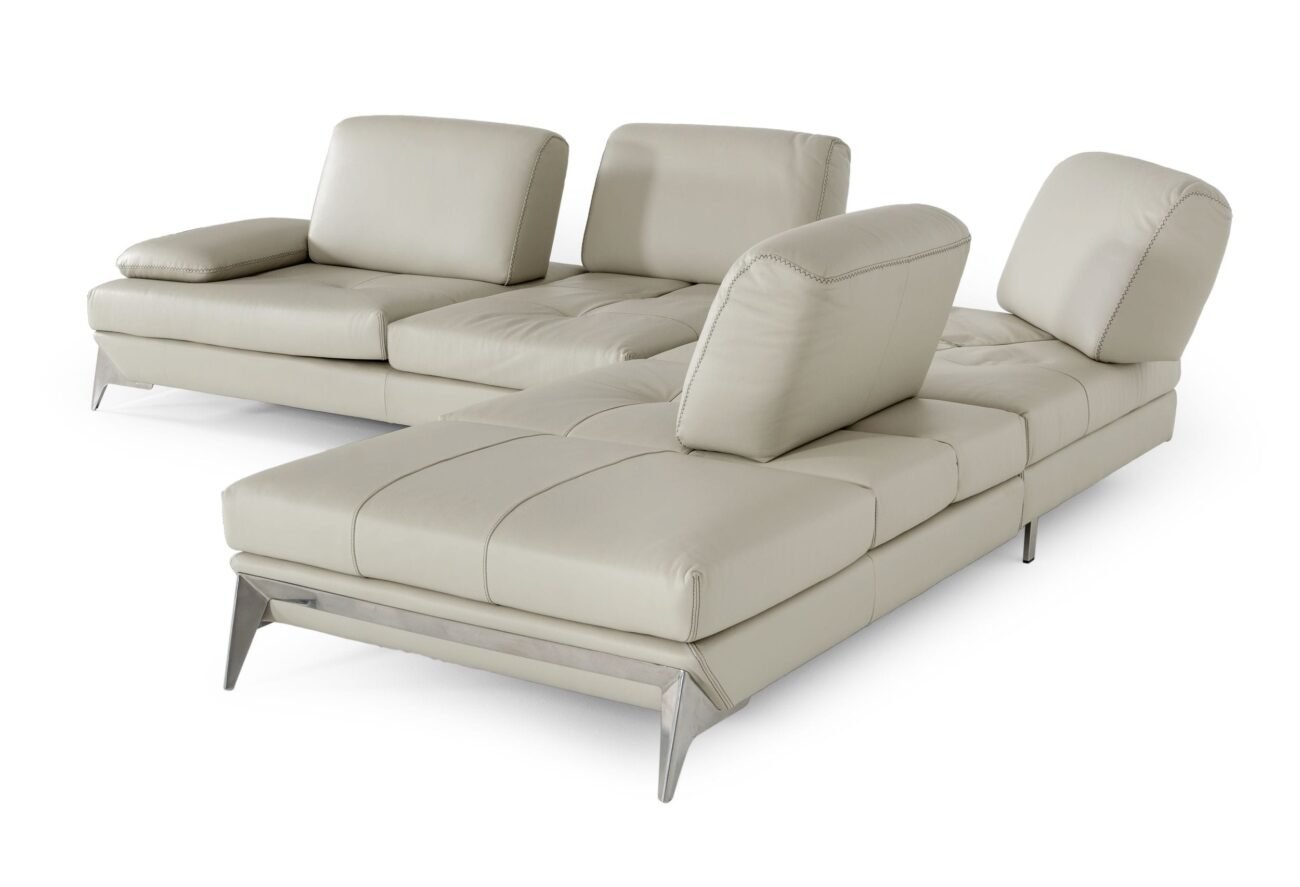 Lamod Italia Andrea - Modern Grey Leather Sectional Sofa - Image 4