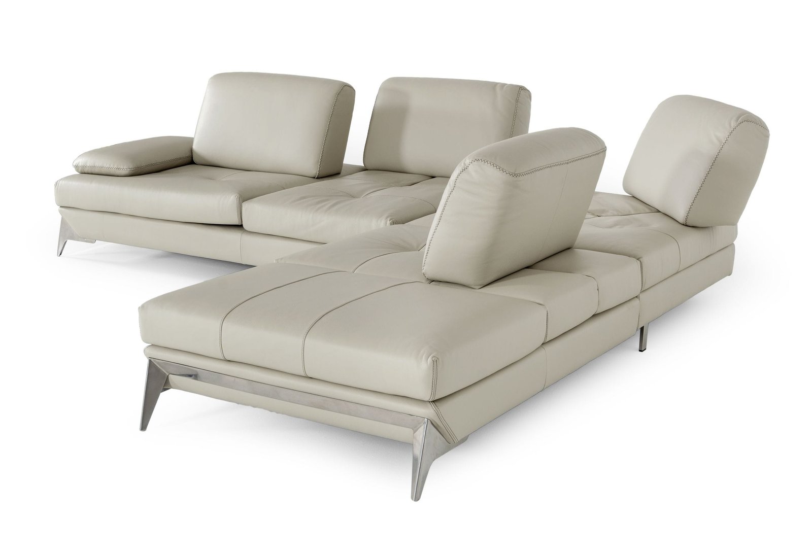 Lamod Italia Andrea - Modern Grey Leather Sectional Sofa - Image 4
