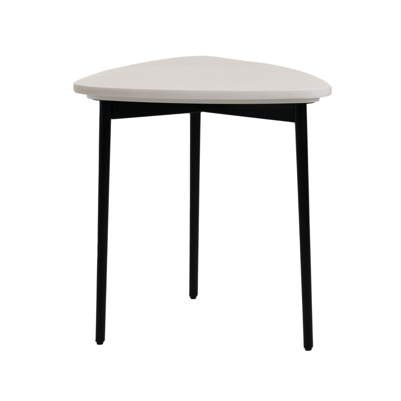 Modrest Andros - White Marble + Black Metal End Table - Image 2