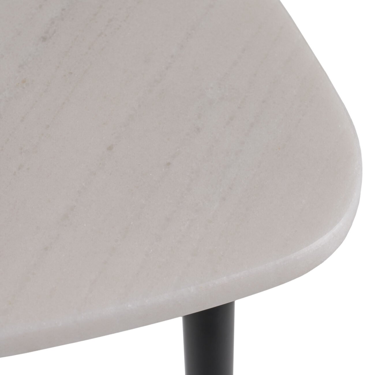 Modrest Andros - White Marble + Black Metal End Table - Image 3
