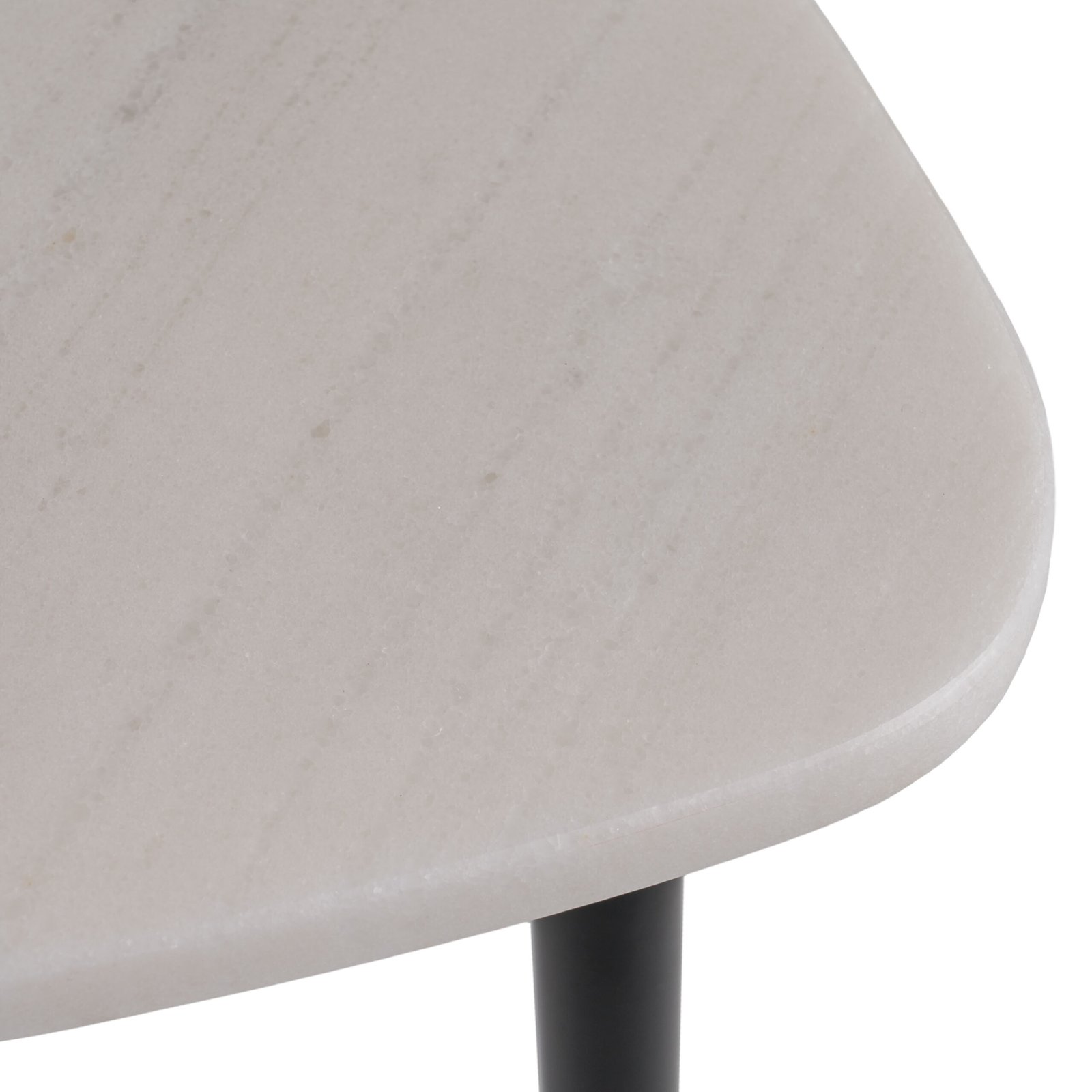 Modrest Andros - White Marble + Black Metal End Table - Image 3