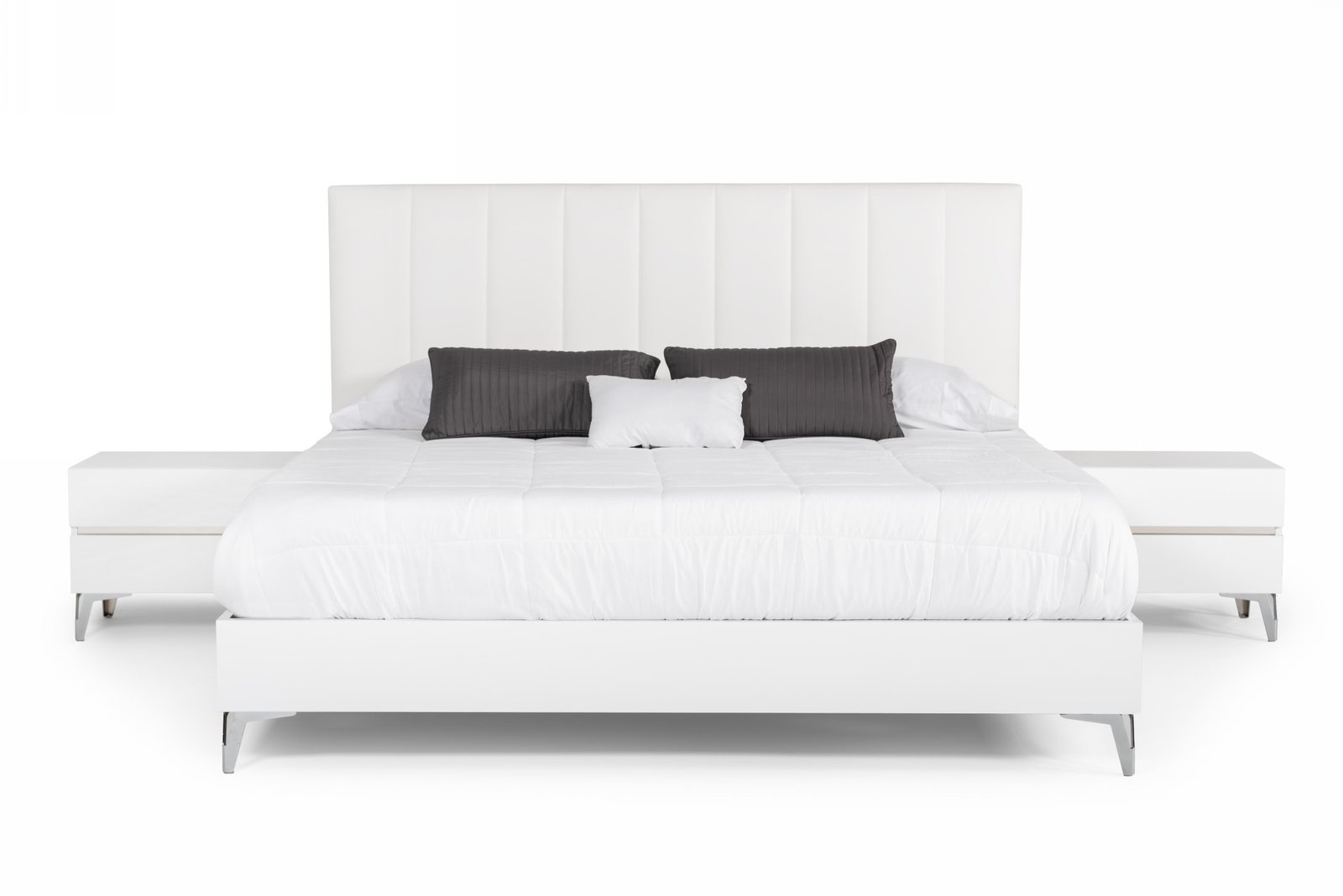 Nova Domus Angela - Queen Italian Modern White Eco Leather Bedroom Set - Image 2