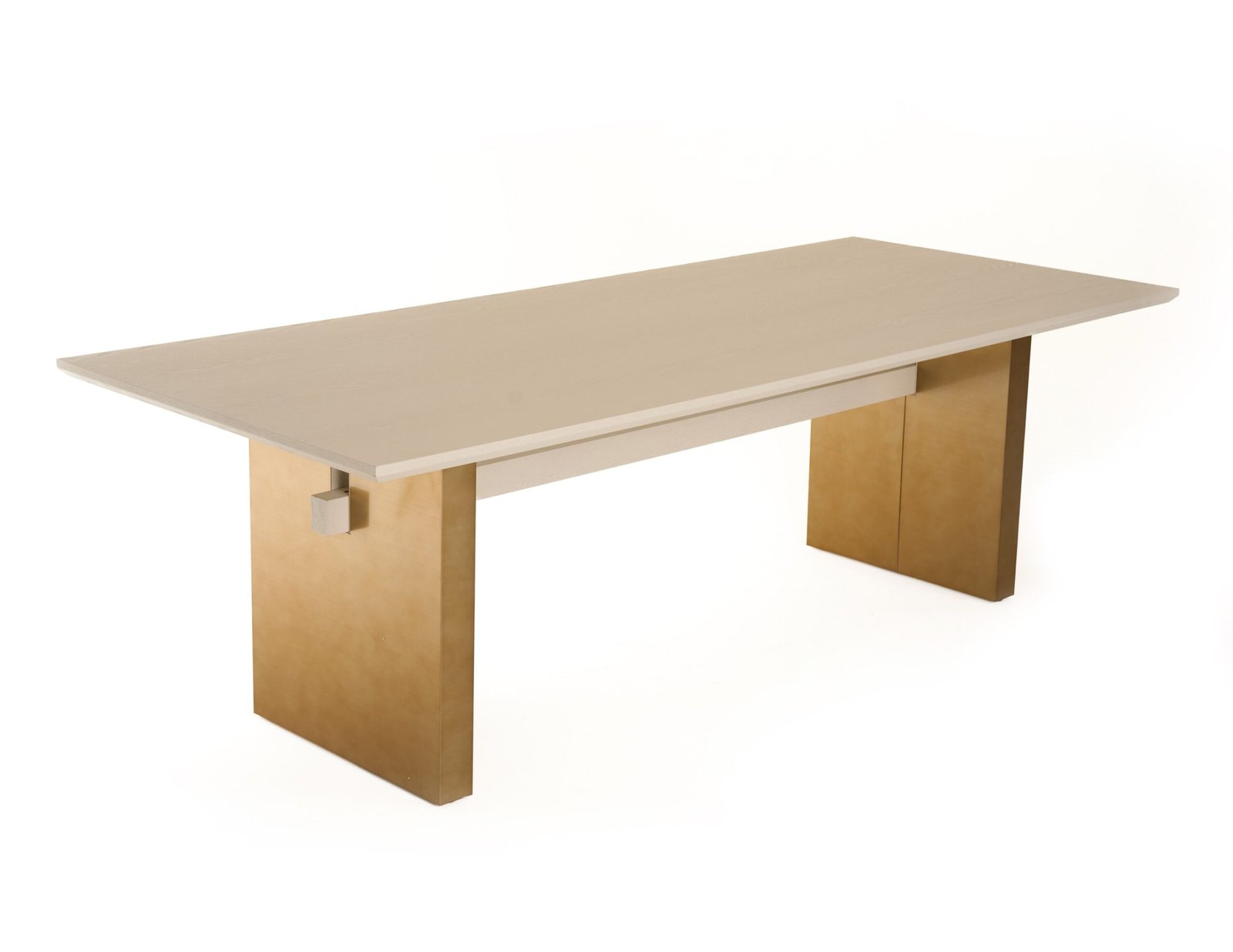 Modrest Angus - Modern Cream Ash + Gold Dining Table - Image 3
