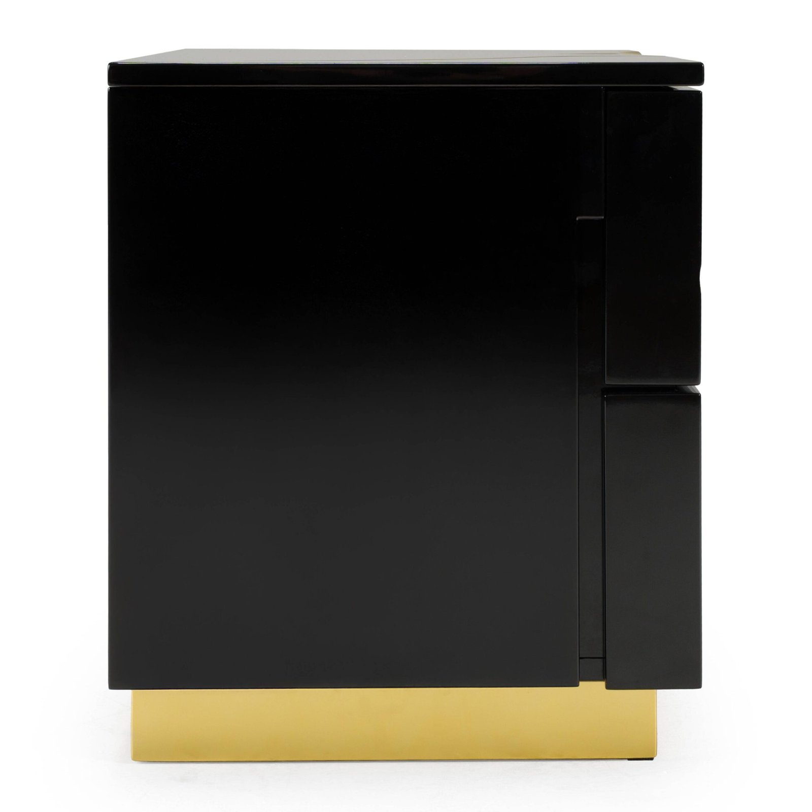 Modrest Aspen - Modern Wide Black and Gold Nightstand - Image 4