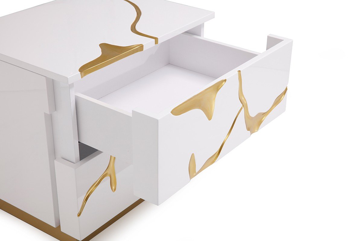 Modrest Sterling - Eastern King Modern Beige + Rose Gold Bed + Nightstands - Image 5