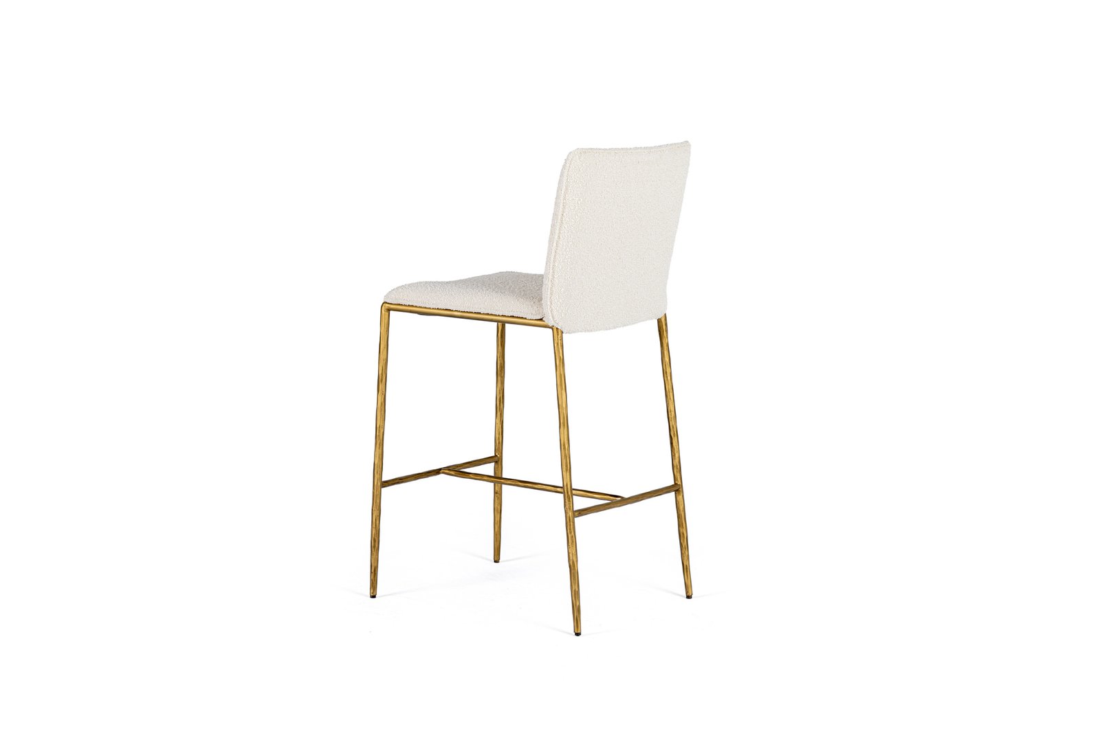 Modrest Atlanta - Modern Off-White Fabric & Brass Counter Chair - Image 2