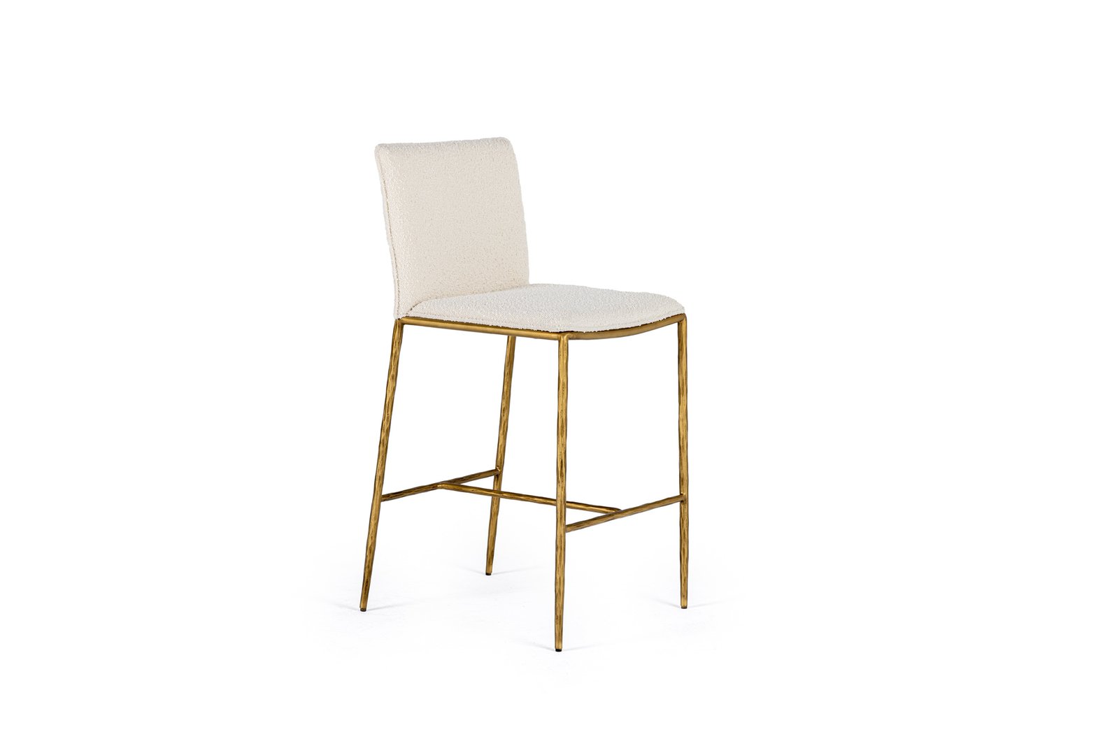 Modrest Atlanta - Modern Off-White Fabric & Brass Counter Chair - Image 3