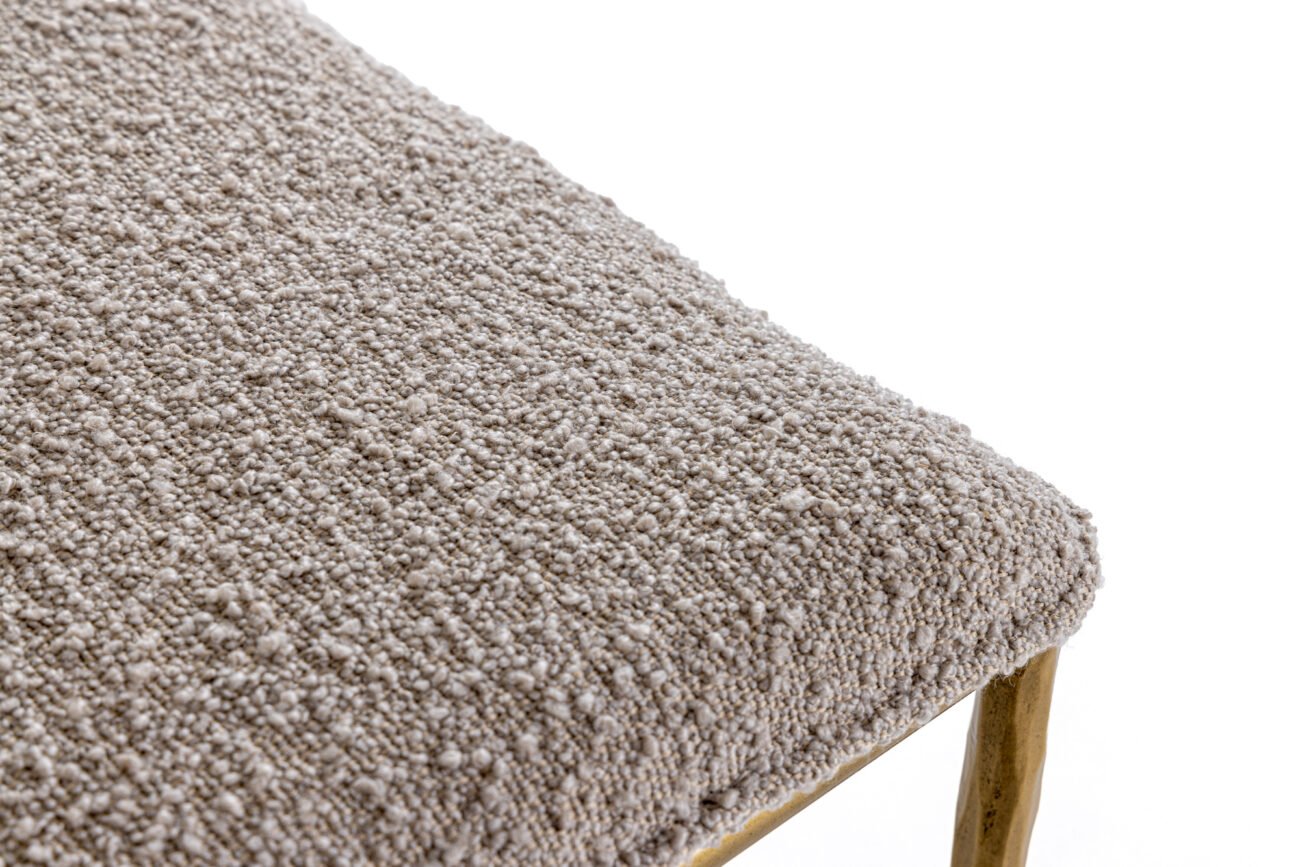 Modrest Atlanta - Modern Beige Fabric & Brass Counter Chair - Image 5