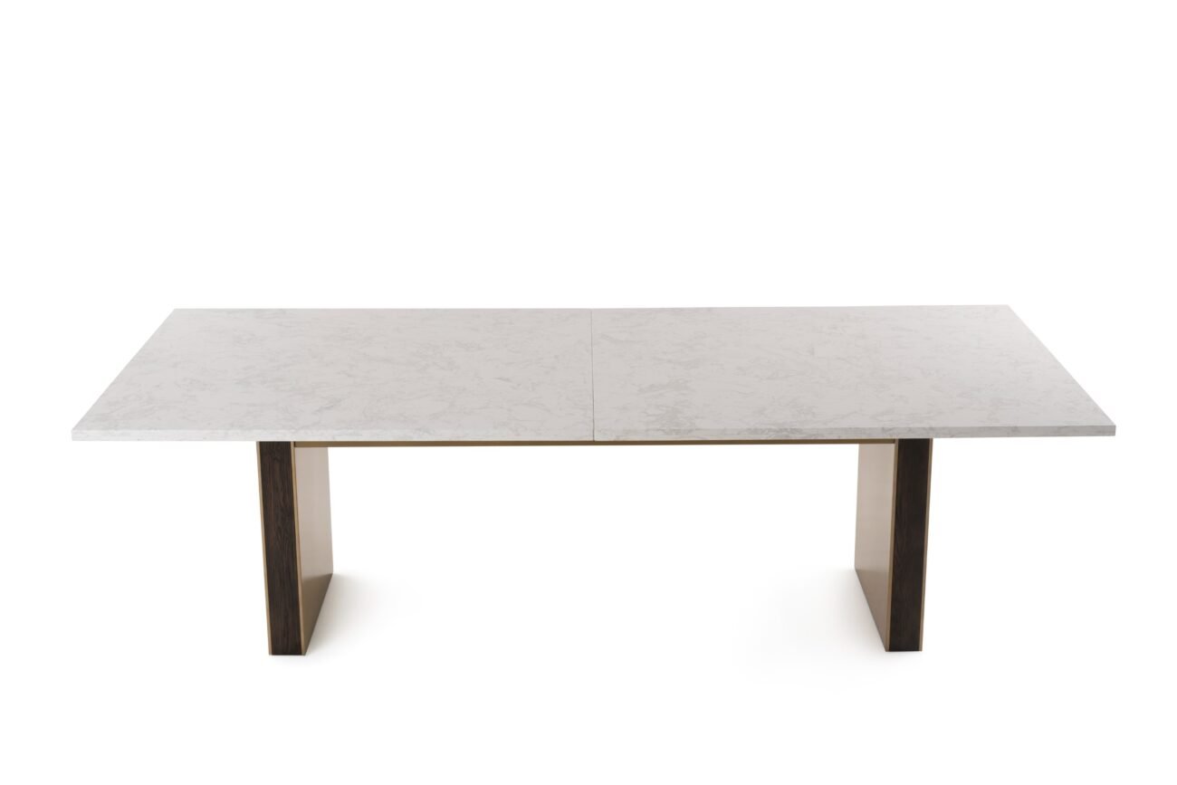 Modrest Auer - White Marble & Gold Dining Table - Image 5