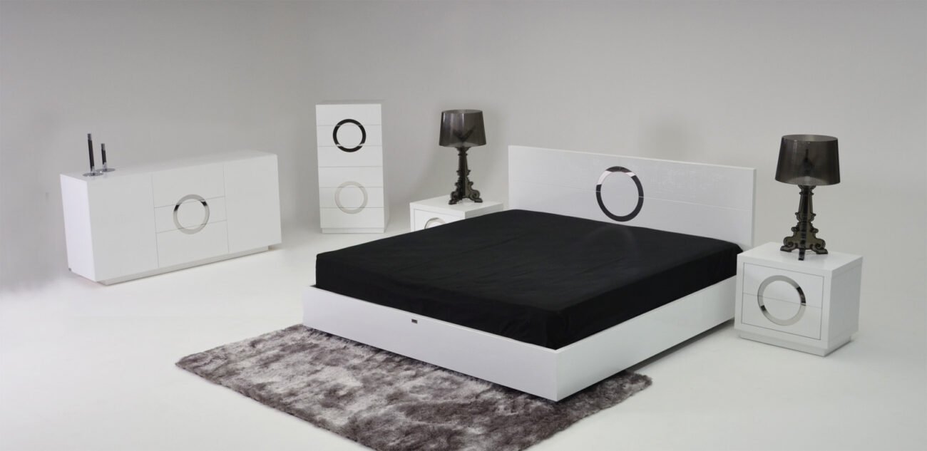 A&X Ovidius - Modern White Crocodile Lacquer Bed - Image 4