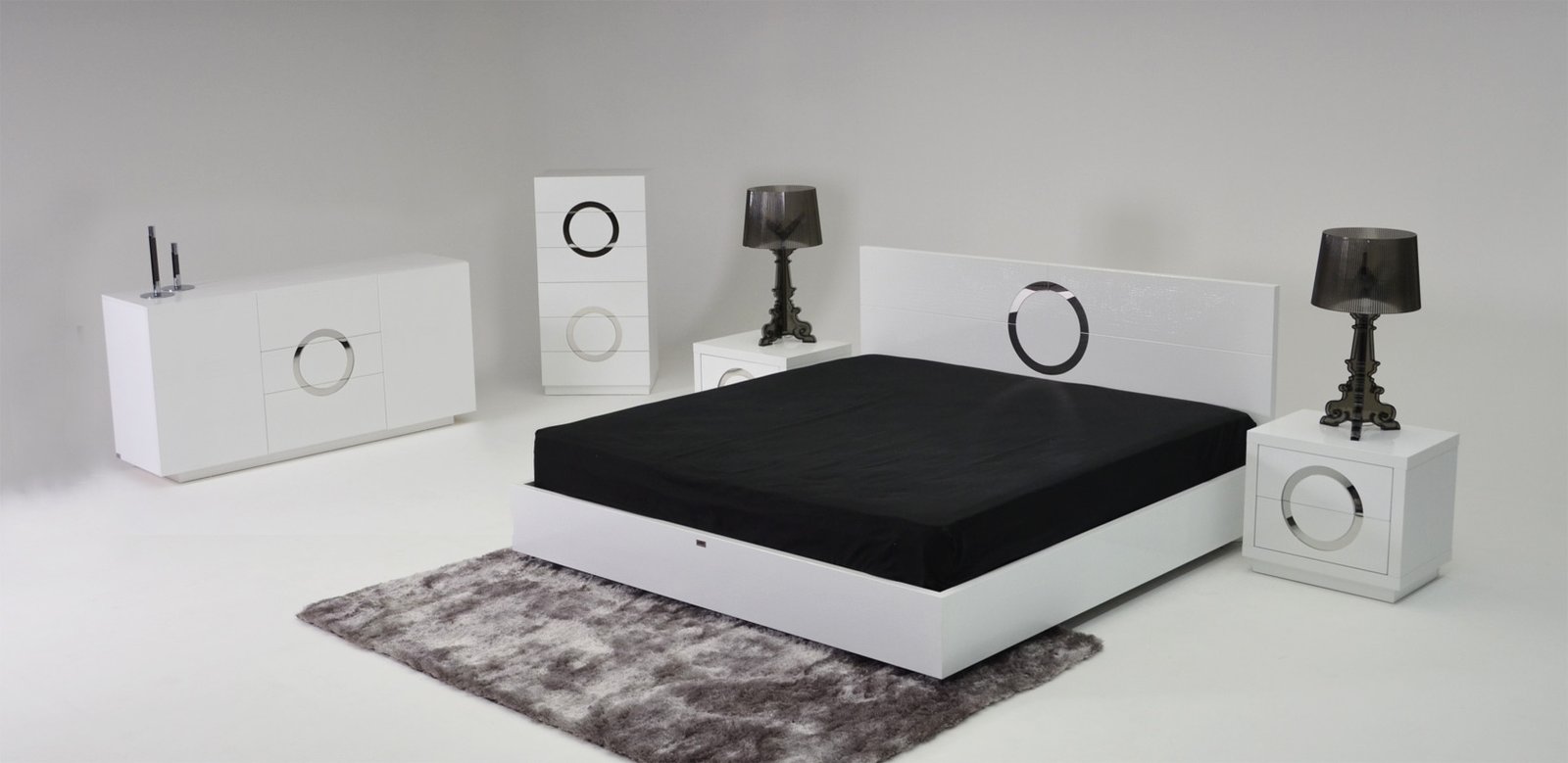 A&X Ovidius - Modern White Crocodile Lacquer Bed - Image 4