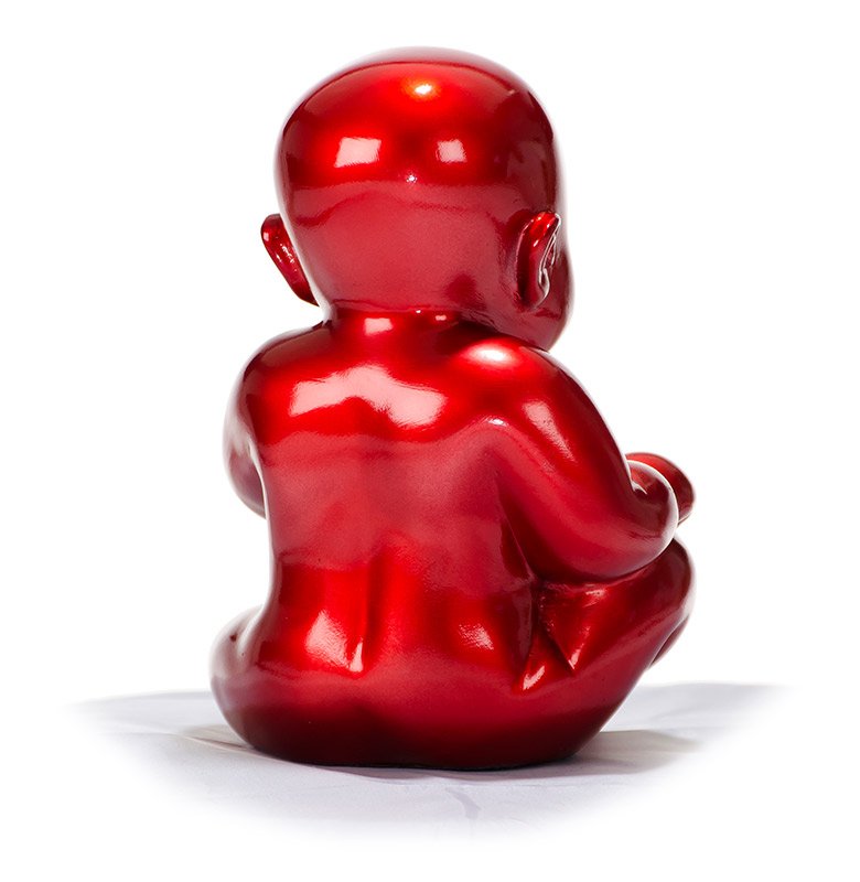 XD00584 Modern Red Baby Sitting Sculpture - Image 3