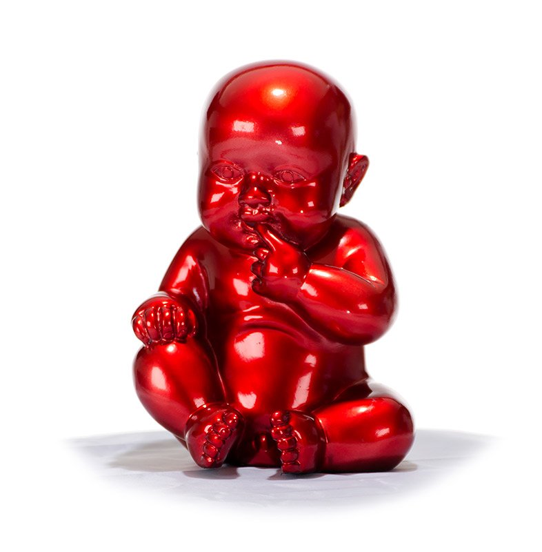 XD00584 Modern Red Baby Sitting Sculpture - Image 5