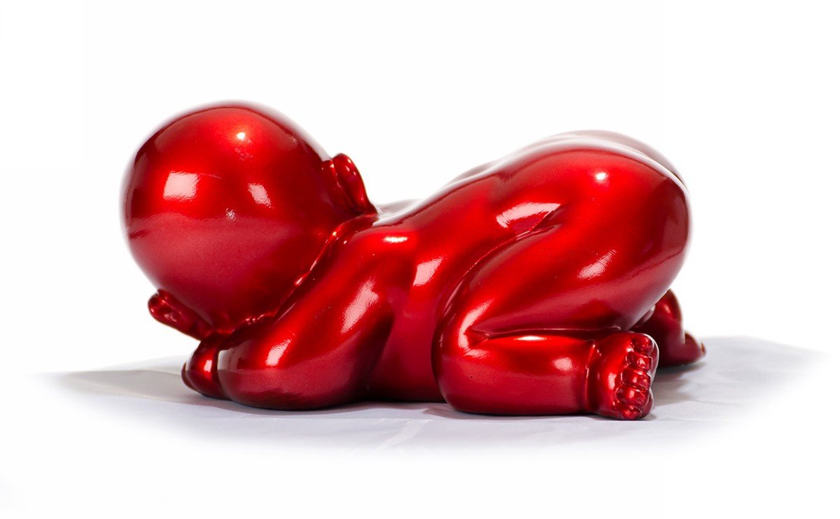 XD0052 Modern Red Baby Sleeping Sculpture - Image 5