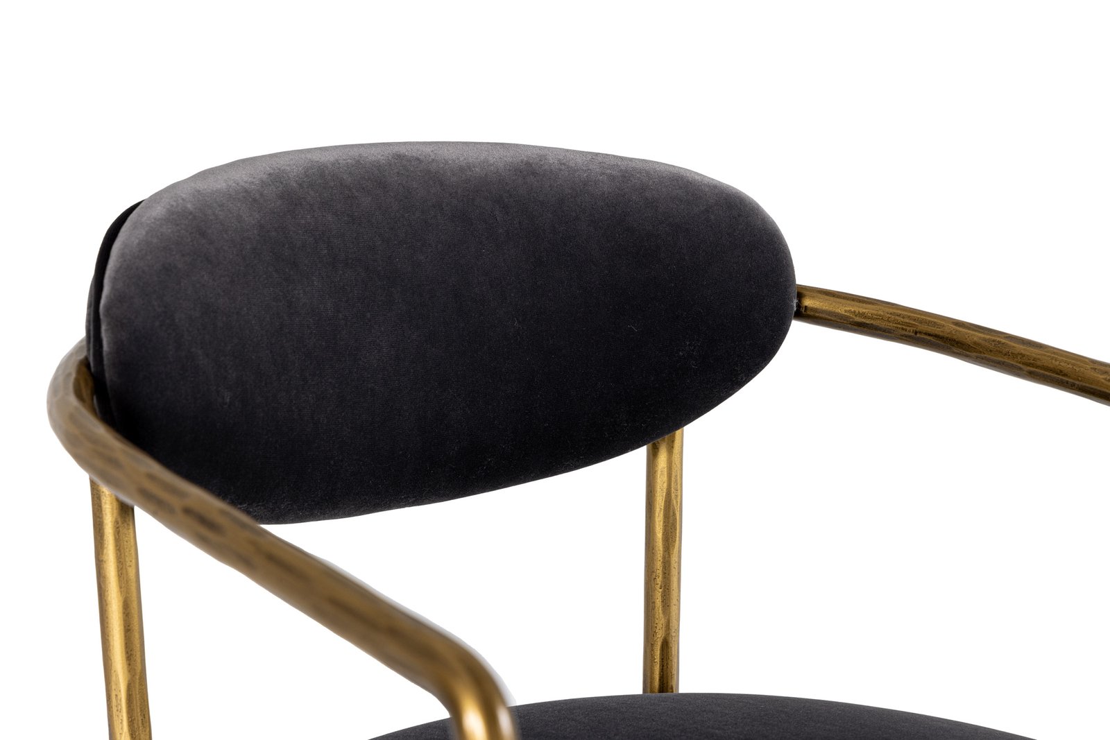Modrest Baird - Modern Grey Velvet + Brass Counter Chair - Image 4