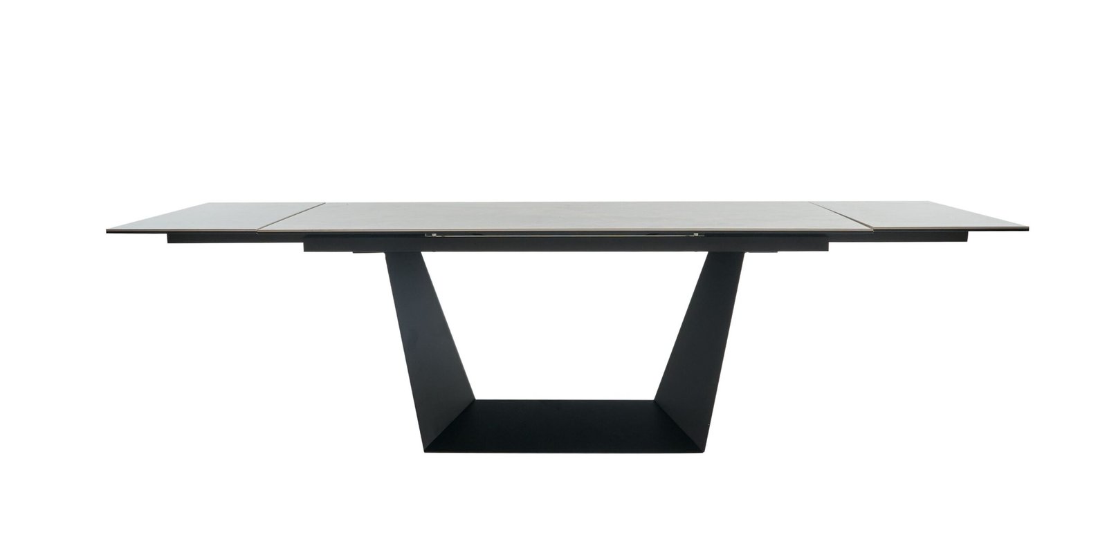 Modrest Baldwin - Modern Grey Ceramic & Black Metal Extendable Dining Table - Image 3